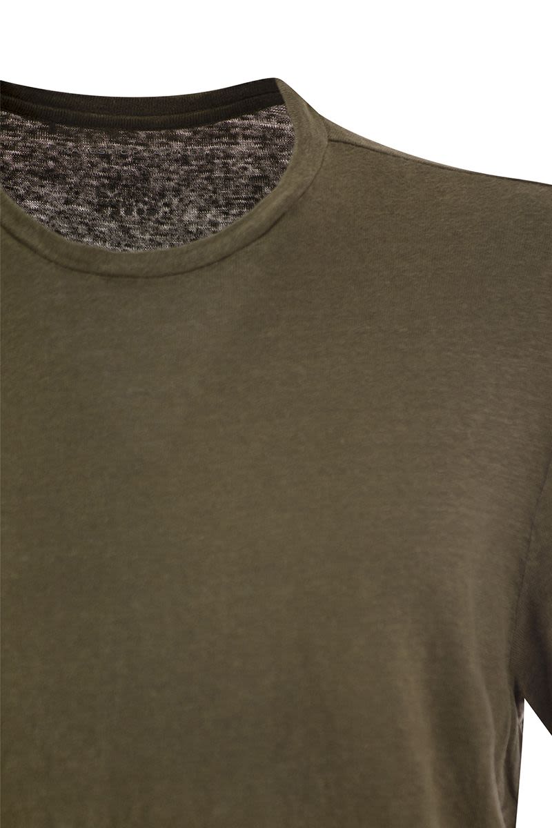 Crew-neck linen T-shirt