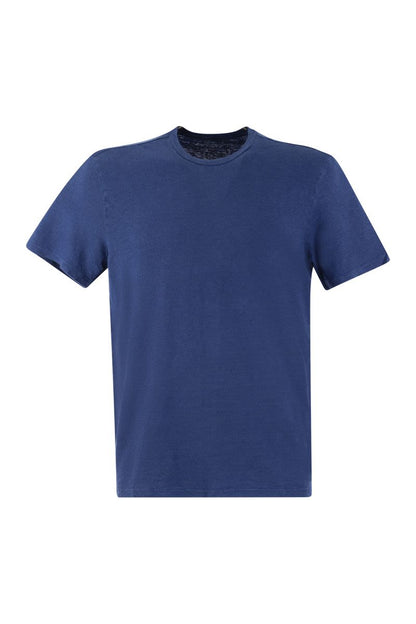 Crew-neck linen T-shirt