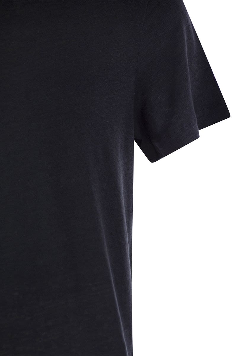 Linen crew-neck t-shirt