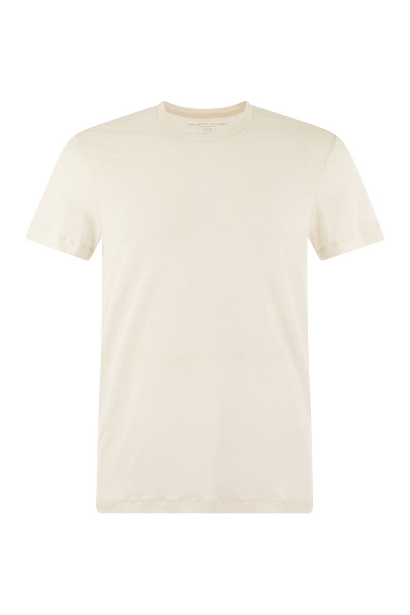 Linen crew-neck t-shirt