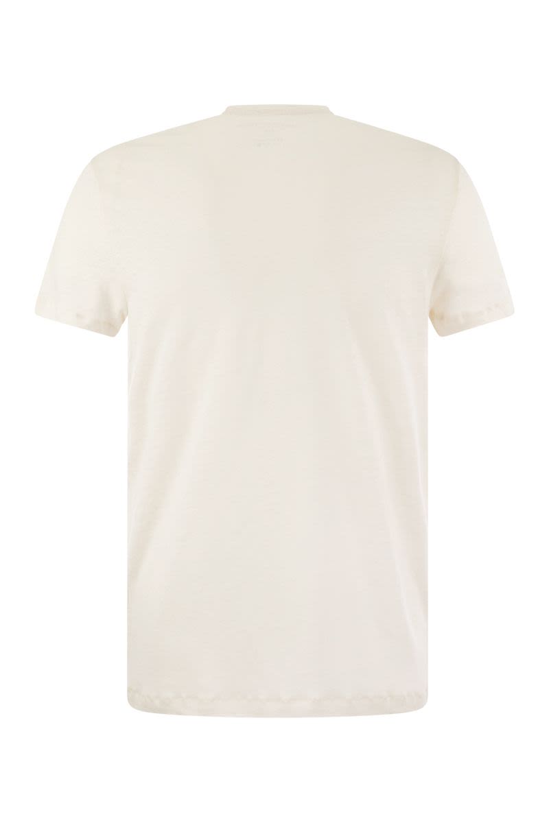 Linen crew-neck t-shirt