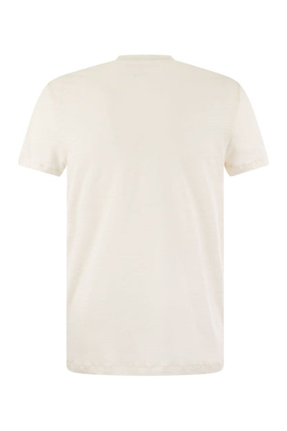 Linen crew-neck t-shirt