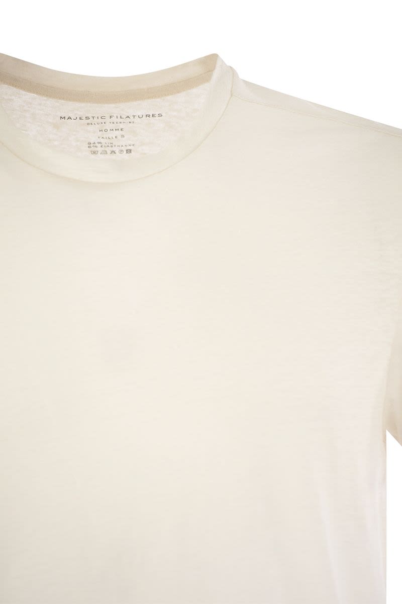 Linen crew-neck t-shirt