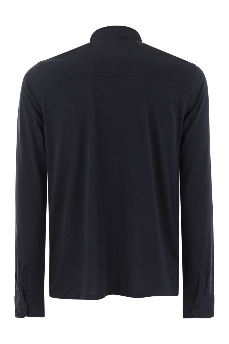 Long-sleeved shirt in lyocell and cotton