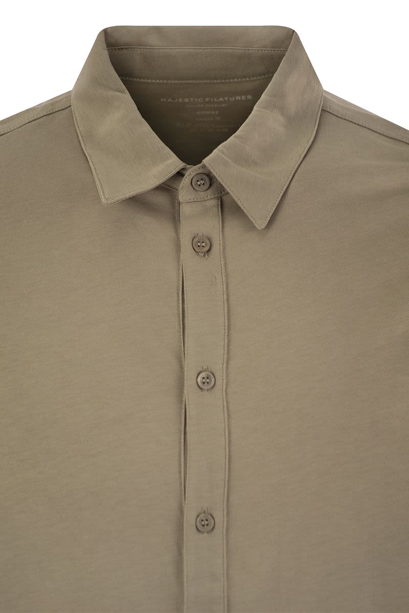 Long-sleeved shirt in lyocell and cotton