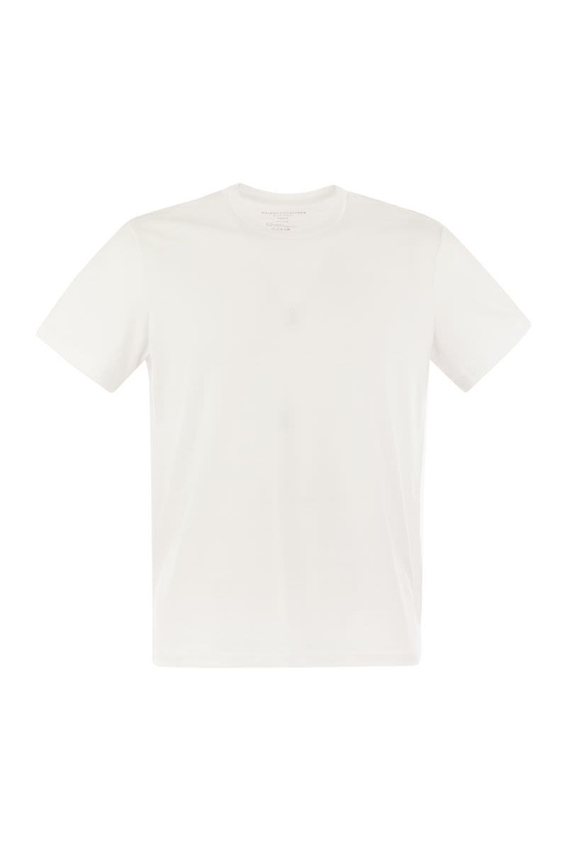 Short-sleeved T-shirt in lyocell and cotton