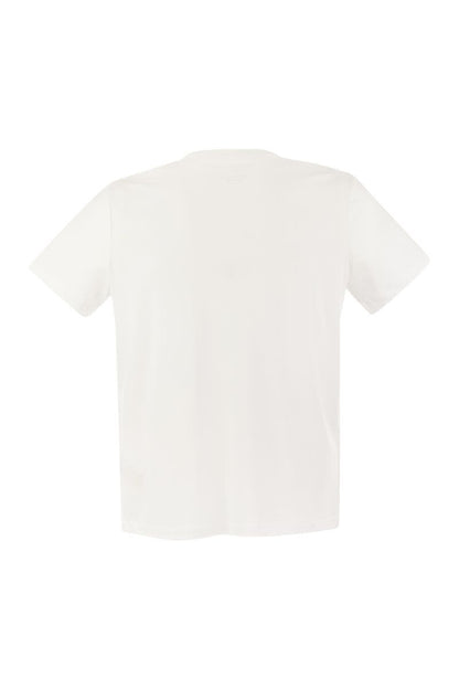 Short-sleeved T-shirt in lyocell and cotton