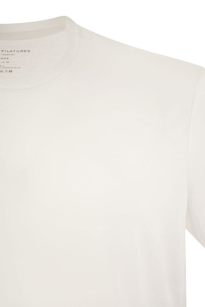 Short-sleeved T-shirt in lyocell and cotton