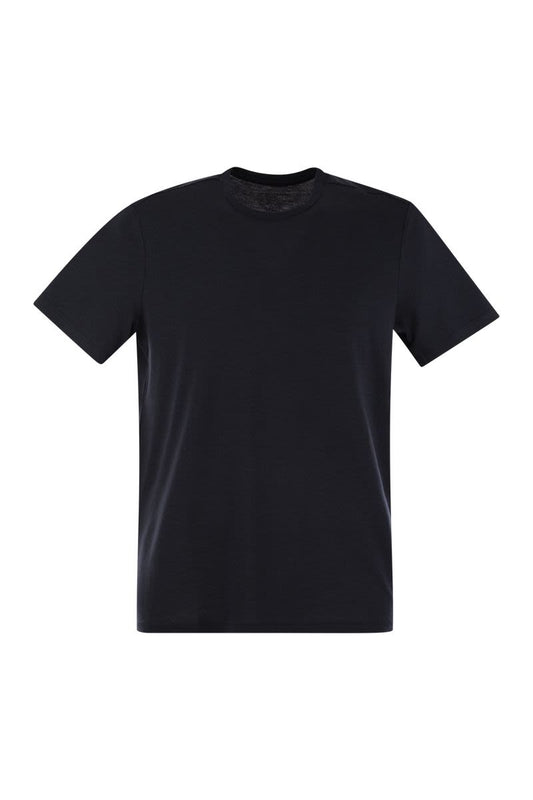 Short-sleeved T-shirt in lyocell and cotton