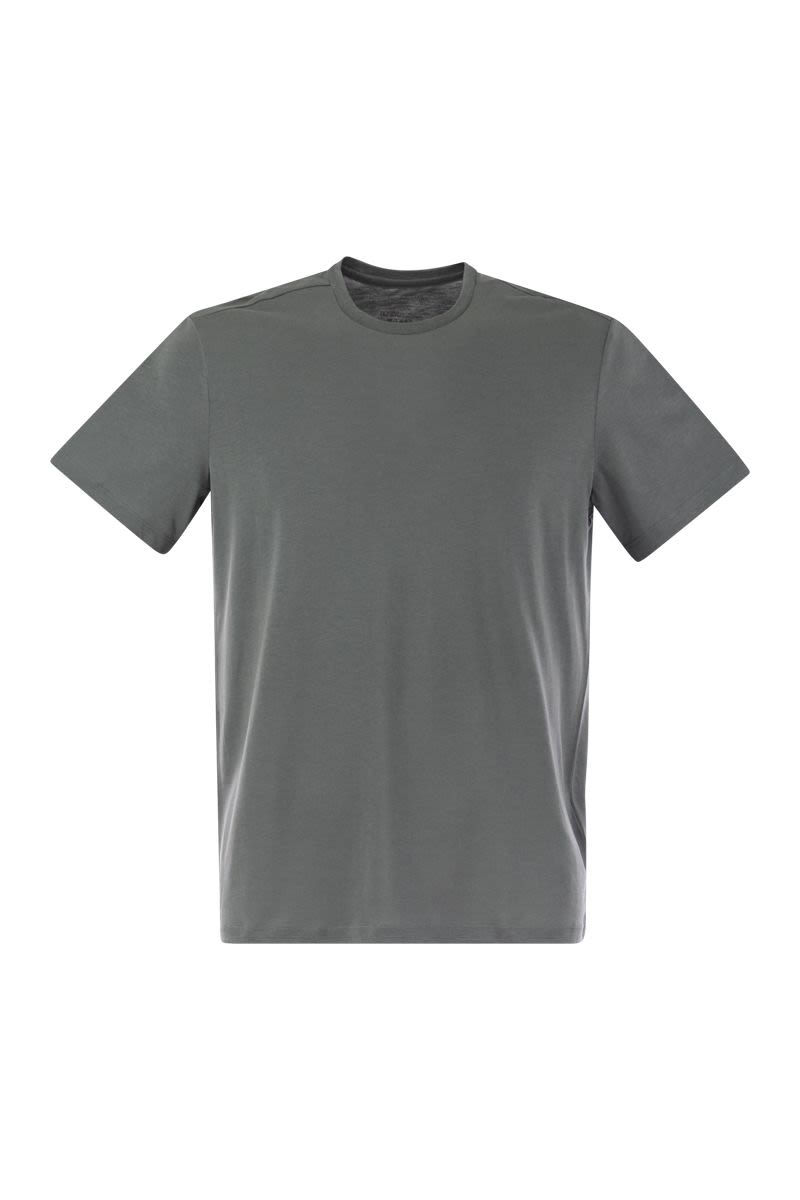 Short-sleeved T-shirt in lyocell and cotton