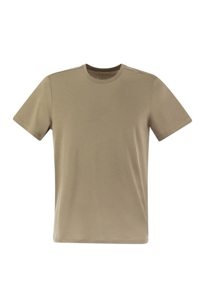 Short-sleeved T-shirt in lyocell and cotton