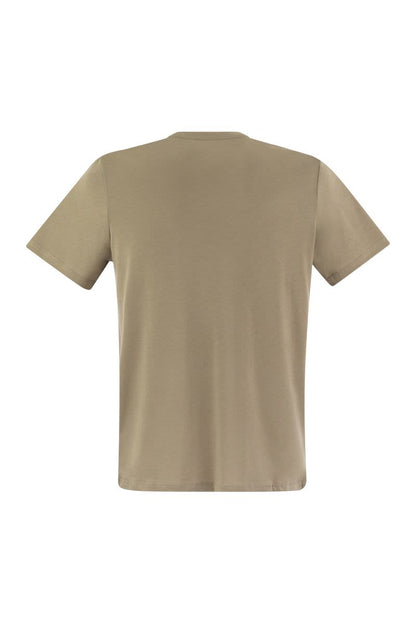 Short-sleeved T-shirt in lyocell and cotton