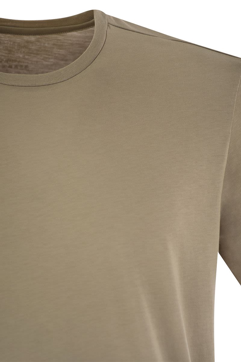 Short-sleeved T-shirt in lyocell and cotton