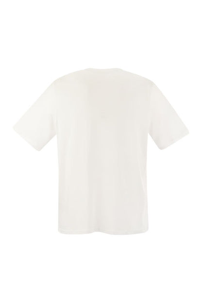 Short-sleeved T-shirt in lyocell and cotton