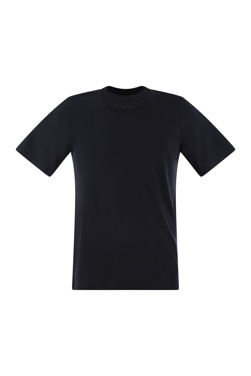 Short-sleeved T-shirt in lyocell and cotton