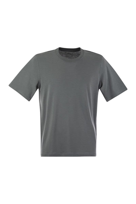 Short-sleeved T-shirt in lyocell and cotton