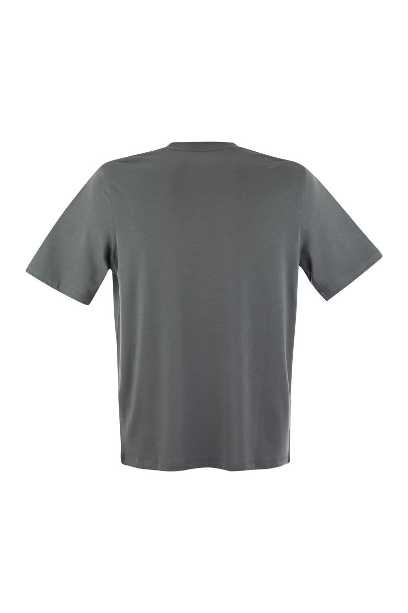 Short-sleeved T-shirt in lyocell and cotton