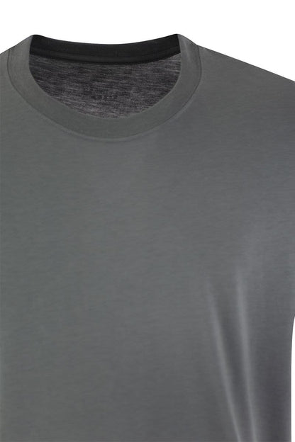 Short-sleeved T-shirt in lyocell and cotton