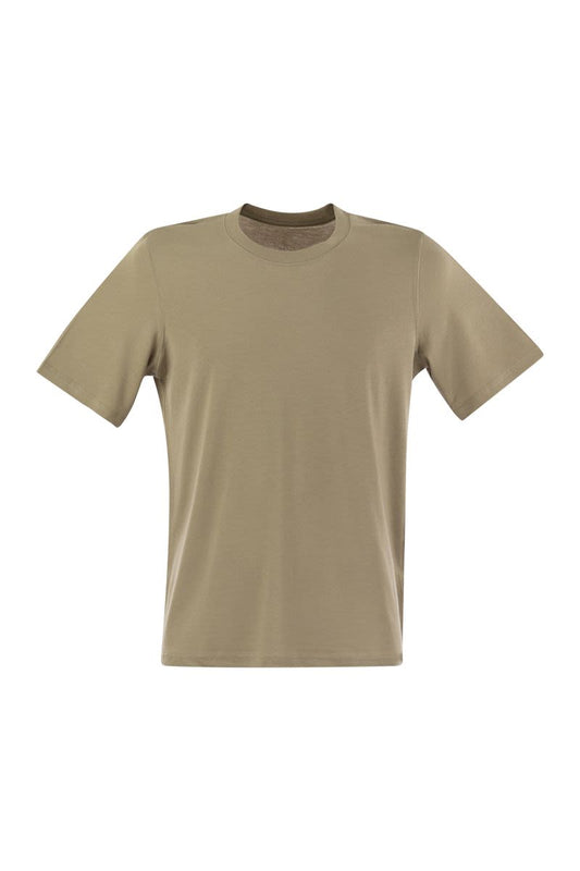 Short-sleeved T-shirt in lyocell and cotton