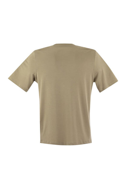 Short-sleeved T-shirt in lyocell and cotton