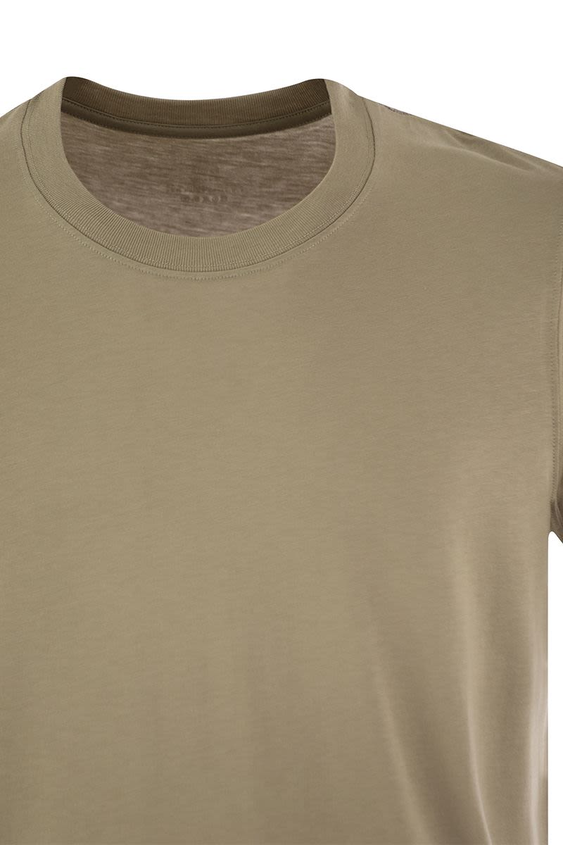 Short-sleeved T-shirt in lyocell and cotton