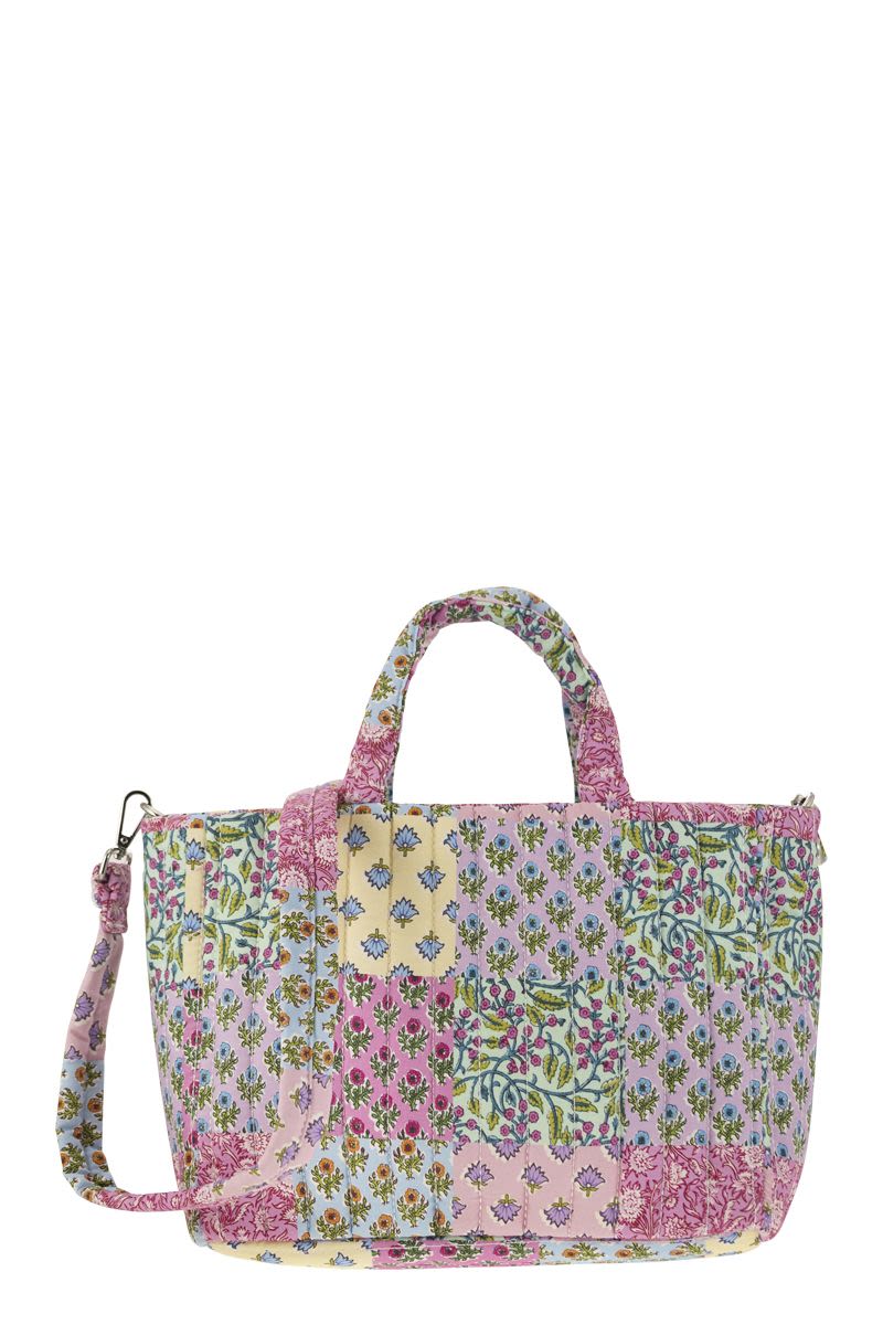 Soft Tote Mid quilted bag with flowers