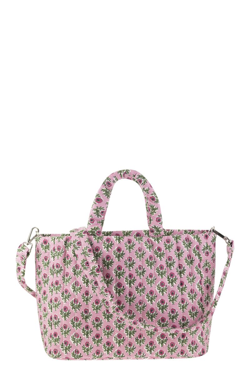 Soft Tote Mid quilted bag with flowers