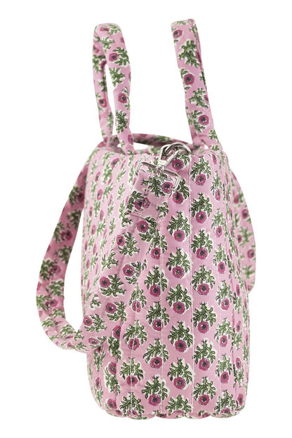 Soft Tote Mid quilted bag with flowers