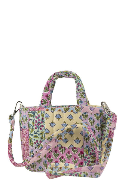 Soft Tote Mini quilted bag with flowers