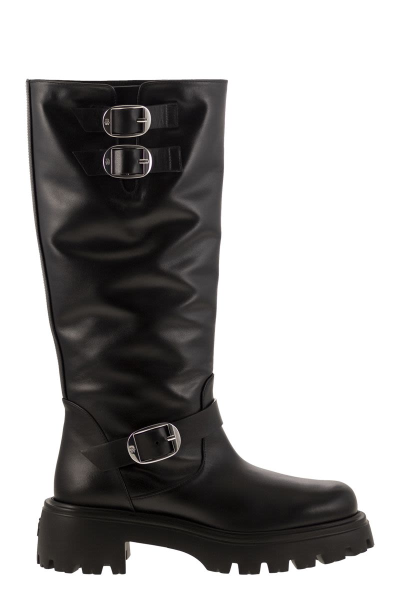 EMERSON MOTO - Leather boot