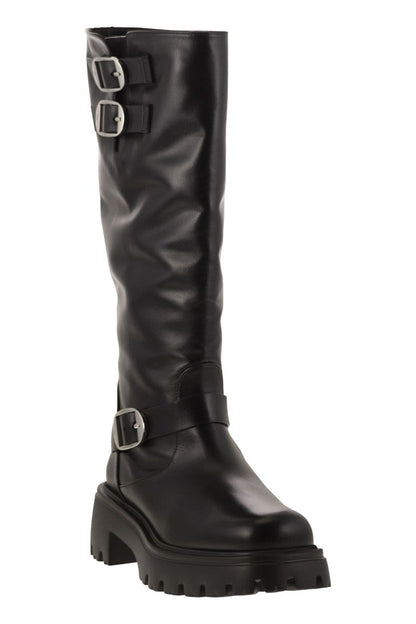 EMERSON MOTO - Leather boot