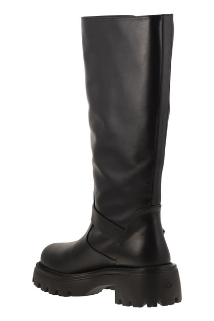 EMERSON MOTO - Leather boot