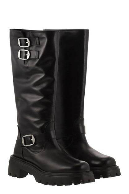 EMERSON MOTO - Leather boot