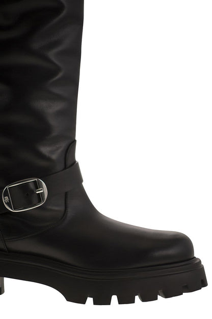 EMERSON MOTO - Leather boot