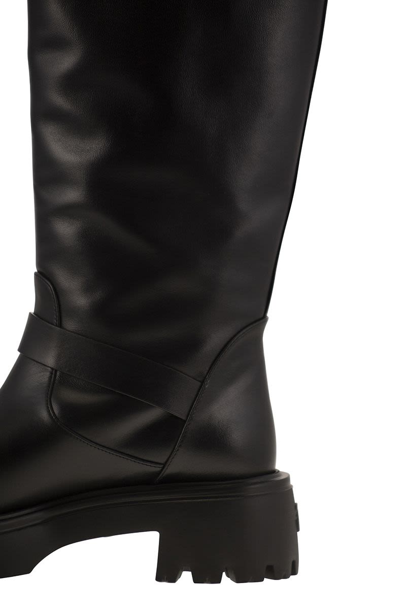 EMERSON MOTO - Leather boot