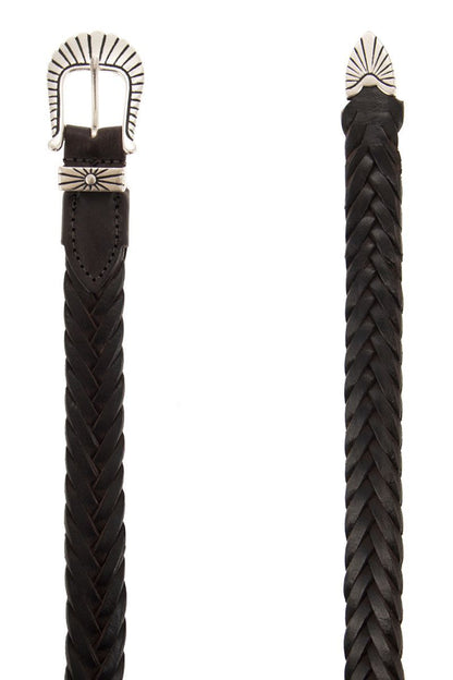 Suede braided belt