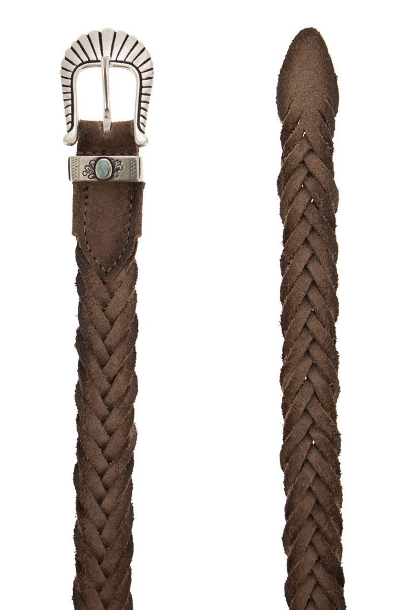 Suede braided belt