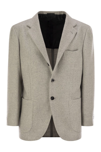 Single-breasted cashmere jacket