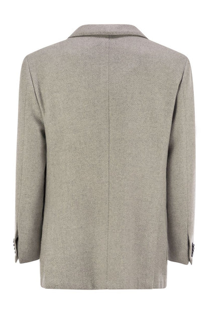 Single-breasted cashmere jacket