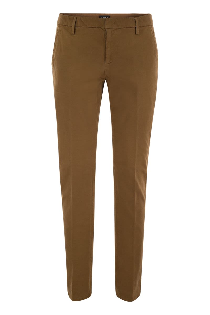 SPIRITISSIMO - Regular chino trousers in light gabardine