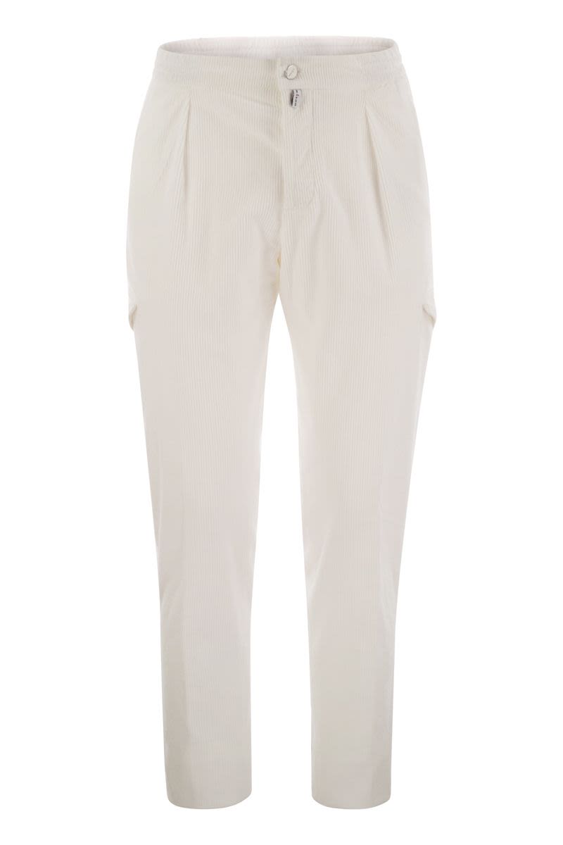 Velvet cargo trousers