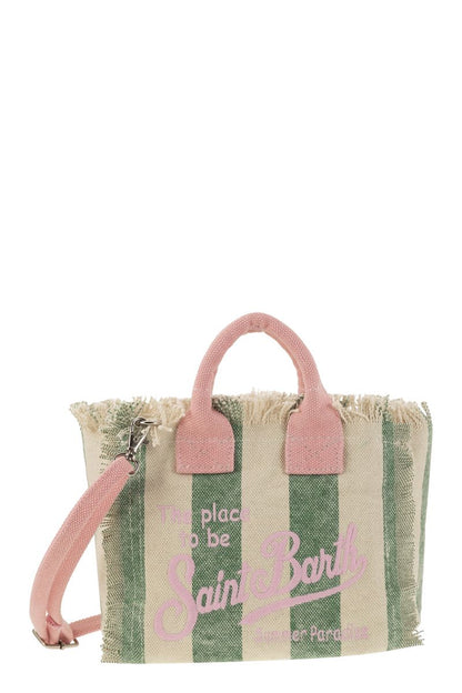 Mini Vanity bag in striped cotton canvas