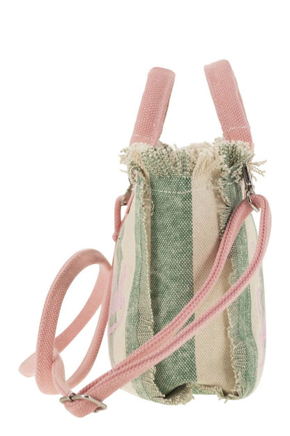 Mini Vanity bag in striped cotton canvas