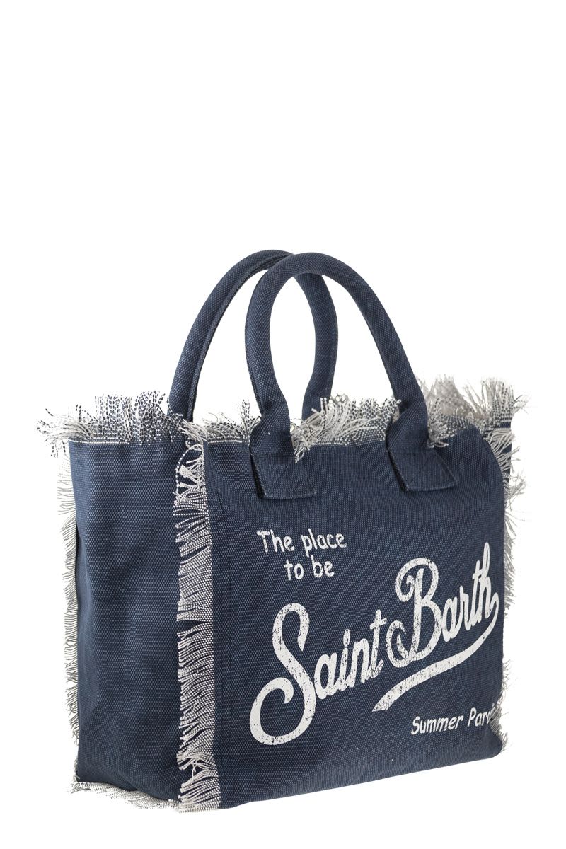 VANITY - Denim canvas handbag