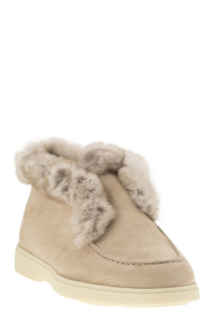 Desert boot in nubuck with fur