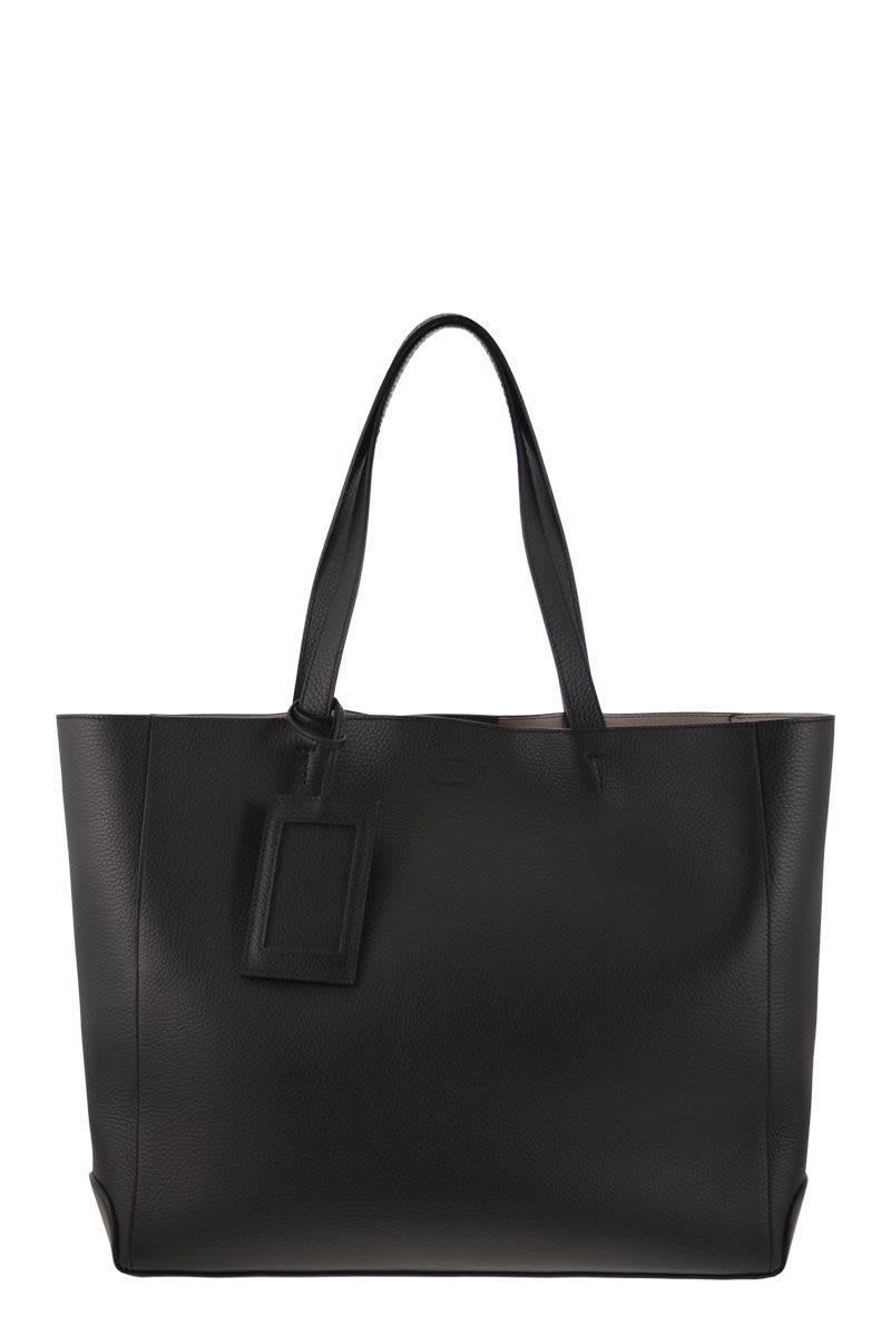 Leather shopping bag