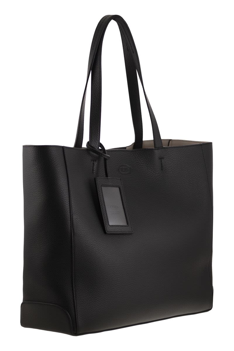 Leather shopping bag