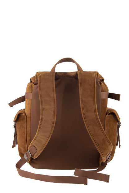 Medium Suede Backpack