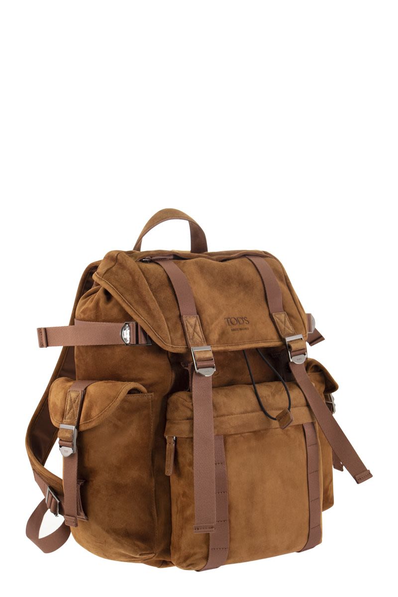 Medium Suede Backpack