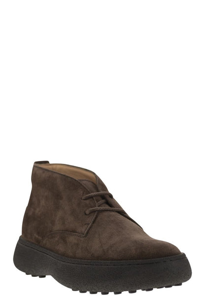 Suede leather ankle boots